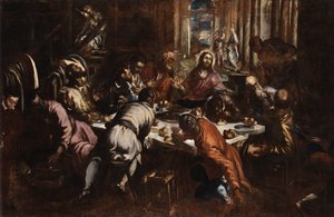 Jacopo Tintoretto Utolsó vacsora (tanulmány San Trovaso Utolsó vacsorához) alkotó: Jacopo Tintoretto