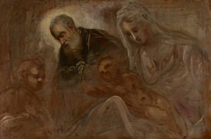 A Szent Család az ifjú Keresztelő Szent Jánossal alkotó: Jacopo Tintoretto