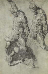 Két tanulmány Sámsonról, amint megöli a filiszteusokat alkotó: Jacopo Tintoretto