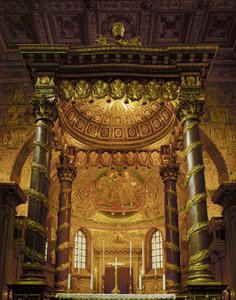 Mária megkoronázása (mozaik) alkotó: Jacopo Torriti