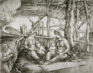 A Szent Család Szent Erzsébettel alkotó: Jacopo de