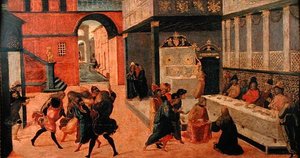 Vasti királynő halála, 1490 után (tempera a panelen)