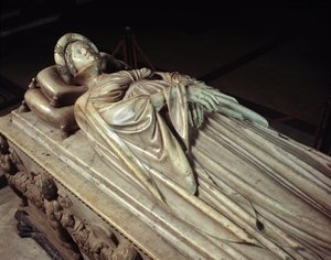 Hazudik Ilaria del Carretto (1379-1405), Paolo Guinigi (1376-1432) olasz politikus felesége (Ilaria del Carretto temetési emlékműve, Paolo Guinigi felesége) Jacopo della Quercia márványszobra (1371 / 74-1438-1) 1407 Lucca (Lucca), Cathedrale San