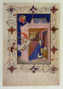 MS 11060-11061 Notre Dame órái: Matins, Az Angyali üdvözlet, a „Tres Riches Heures duc de Berry”