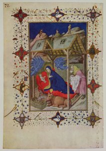 MS 11060-11061 Notre-Dame-i órák: Prime, Krisztus születése, a "Tres Riches Heures du Duc de Berry" című kötetből (259702 a részletekért)