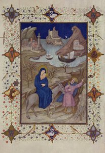 MS 11060-11061 Notre Dame órái: Vesperás, Repülés Egyiptomba, a „Tres Riches Heures duc de Berry”