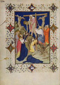 MS 11060-11061 Kereszt órái: vesperás, leszállás a keresztről alkotó: Jacquemart de Hesdin