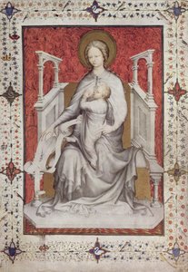 MS 11060-11061 A Szűz, aki a csecsemő Jézust szoptatja, francia, a „Tres Riches Heures du Duc de Berry”