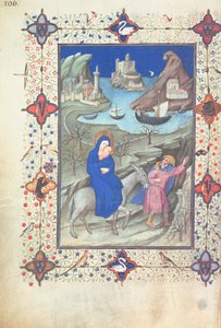 Ms 11060-61, Repülés Egyiptomba, „Tres Belles Heures du duc de Berry”-ből, 1409 körül