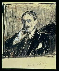 Paul Ambroise Valery francia író (1871-1945) portréja (tintával papíron) alkotó: Jacques-Emile Blanche