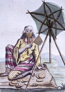 Arab nő a sivatagból, kenyeret árul, az „Encyclopedie des Voyages”-ből, Labrousse metszetével