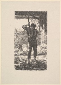 Búzát csépelő ember, 1853.
