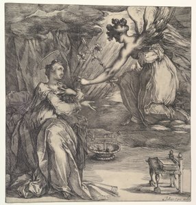 Az Angyali üdvözlet. alkotó: Jacques Bellange
