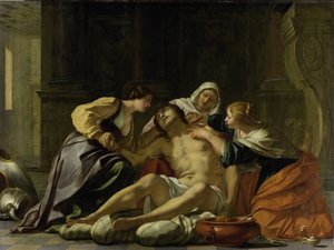 Szent Sebastian, akit Irene és segítői ápolnak