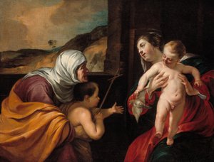 Szűzanya és gyermeke Szent Erzsébettel és Keresztelő Szent János csecsemővel alkotó: Jacques Blanchard