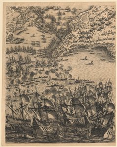 2. A „La Rochelle ostroma” című kép alján, középen alkotó: Jacques Callot