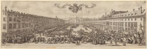 A nancy-i Rue Neuve látképe alkotó: Jacques Callot