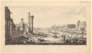 A Louvre-ra nyíló kilátás, az „A két nagy párizsi kilátás” sorozat 1. lapja alkotó: Jacques Callot