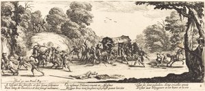 Támadás egy edző ellen alkotó: Jacques Callot