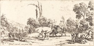 Utazók megtámadása az autópályán alkotó: Jacques Callot