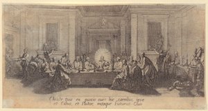Fürdőzők, a „Tájképek Giovanni de’ Medici számára” sorozat 3. lapja alkotó: Jacques Callot