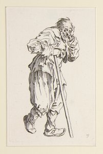 Botra támasztott koldus, a The Beggars-ből alkotó: Jacques Callot