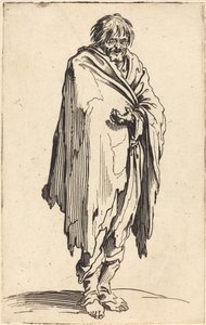 Csupasz fejű és lábú koldus, 1622 körül alkotó: Jacques Callot