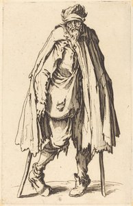 Koldus mankóval és zsákkal alkotó: Jacques Callot