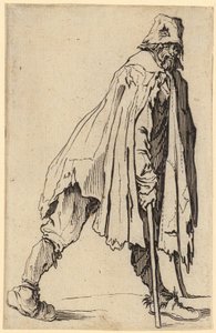 Koldus mankóval és kalappal, a „Koldusok” sorozat 4. lapja alkotó: Jacques Callot