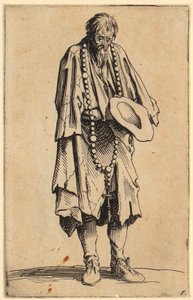 Koldus rózsafüzérrel, a „Koldusok” sorozat 11. lapja alkotó: Jacques Callot