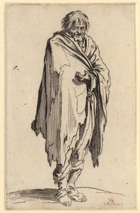 Mezítlábas koldus, A koldusok sorozat 12. lapja alkotó: Jacques Callot