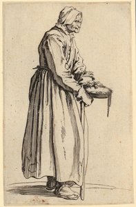 Koldusnő tányérral, A koldusok sorozat 20. lapja alkotó: Jacques Callot