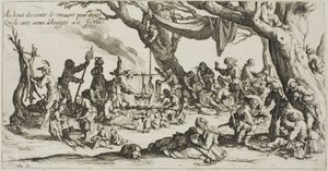A cigányok kempingje: Az ünnep előkészítése alkotó: Jacques Callot