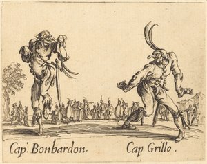 Sapka. Bonbardon és Cap. Grillo, c. 1622. alkotó: Jacques Callot