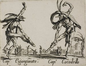 Esgangarato kapitány - Cocodrillo kapitány, 14. lemez a Balli di Sfessania-tól alkotó: Jacques Callot