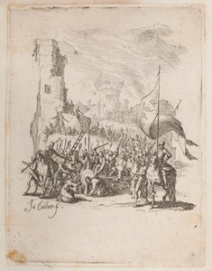 A keresztet hordozó Krisztus, sz. 10/11 a La Petite Passionból alkotó: Jacques Callot