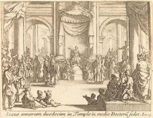 Krisztus vitatkozik az orvosokkal alkotó: Jacques Callot