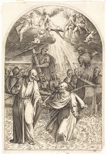 Krisztus a vízen jár [második tábla] alkotó: Jacques Callot