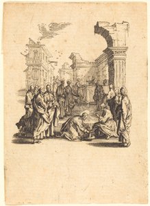 Krisztus, aki megmossa az apostolok lábát alkotó: Jacques Callot