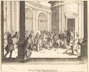 Krisztus és a házasságtörésen elhurcolt asszony alkotó: Jacques Callot