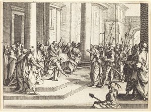 Krisztus és a házasságtörésen elhurcolt asszony alkotó: Jacques Callot