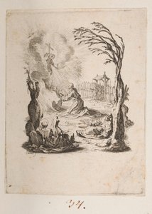 Krisztus az olajfák kertjében, sz. 3/11 a La Petite Passionból alkotó: Jacques Callot