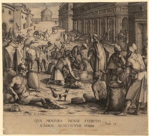 Krisztus és a gabonakereskedők alkotó: Jacques Callot