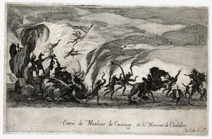 Combat a la barriere, a Sieures de Couvonge és de Chalabre bevonulása... (metszet) alkotó: Jacques Callot