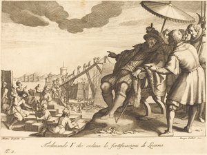 Livorno kikötőjének építése és erődítése alkotó: Jacques Callot