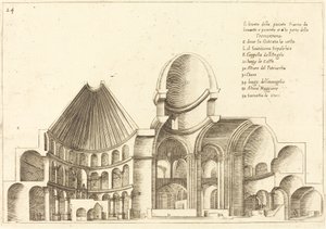 A Szent Sír-templom keresztmetszete alkotó: Jacques Callot