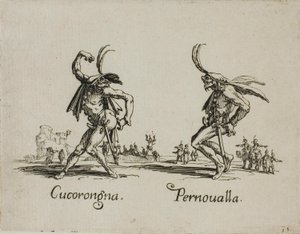 Cucorongna - Pernovalla, 2. tányér a Balli di Sfessania-ból alkotó: Jacques Callot