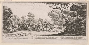 A gonosztevők felfedezése, illusztráció A háború nagy nyomorúságaiból alkotó: Jacques Callot