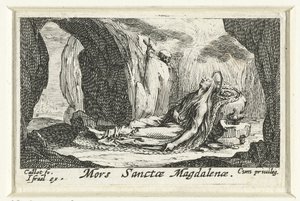 De dood van Mária Magdolna Szent Magdolna halála (cím a tárgyon) De boetvaardige heiligen (sorozat címe) alkotó: Jacques Callot