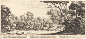 A bűnöző katonák felfedezése, c. 1633. alkotó: Jacques Callot